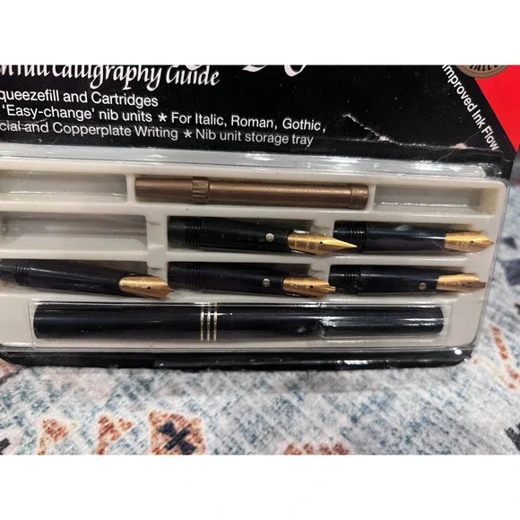 Osmiroid‎ Master Calligraphy Multiple Nibs Vintage 22KT Gold Plated Easy Change - Picture 2 of 5